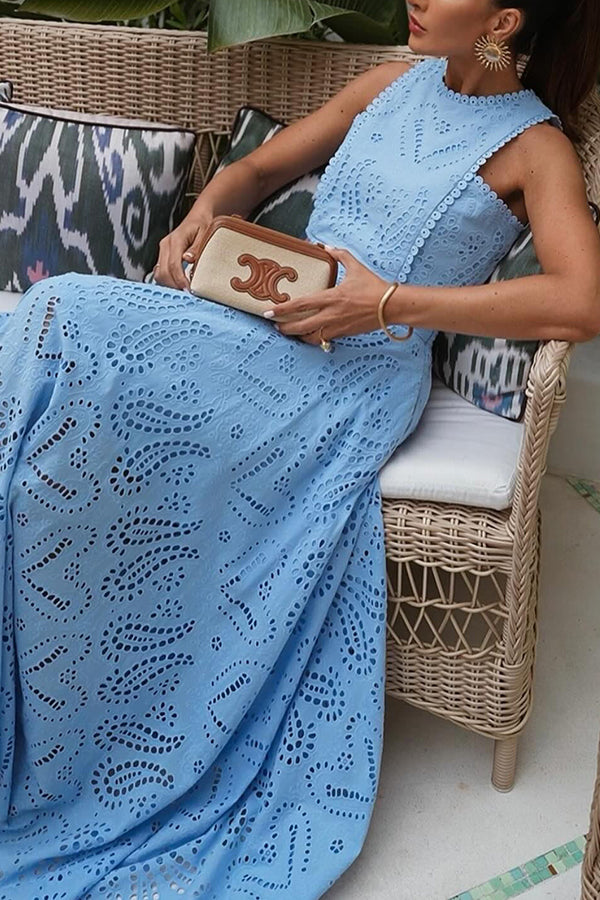 Larissa™ Embroidered Top & High-Waist Maxi Skirt Set | Elegant Two Piece Outfit