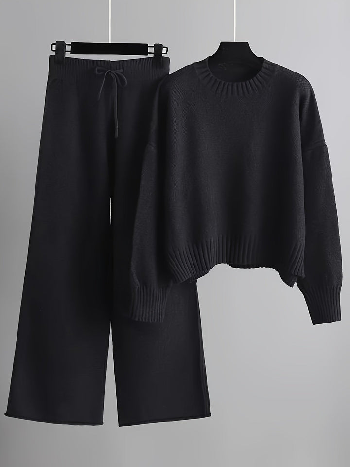 Emily™ Cozy Knit Loungewear Set | Relaxed Sweater and Wide-Leg Trousers