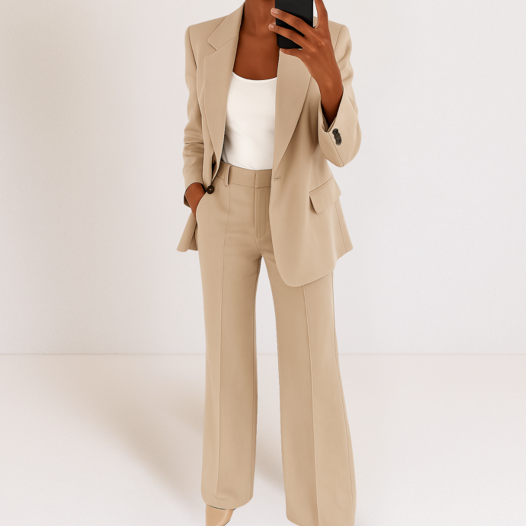Melynda™ Stylish Two-Part Suit Set | Coordinated Top and Trousers