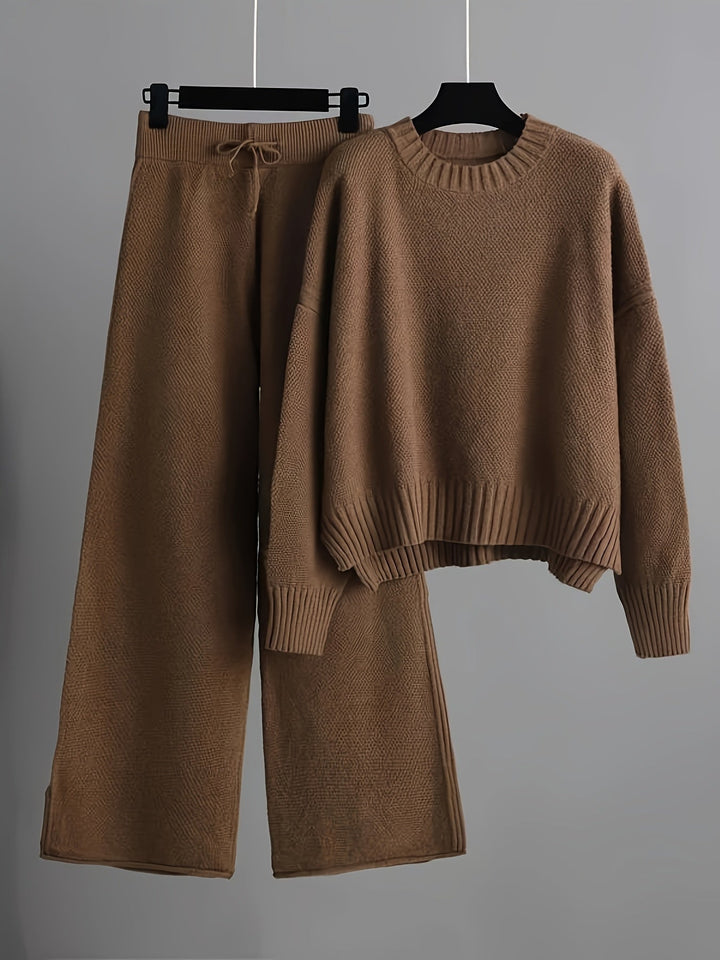 Emily™ Cozy Knit Loungewear Set | Relaxed Sweater and Wide-Leg Trousers