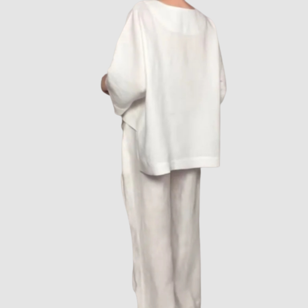 Vina™ Relaxed 2-Piece Set | Asymmetrical Top and Wide-Leg Pants
