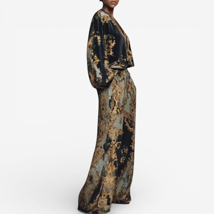 Maureen™ Elegant Printed Set | Ornate Fluid Co-Ord