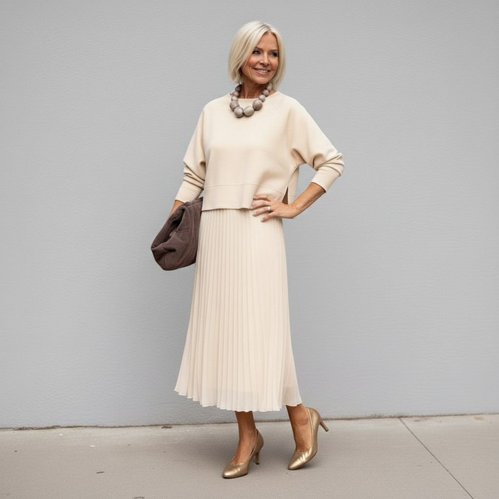Emmie™ Elegant Two-Piece Set | Effortless Knit Layered Dress Set