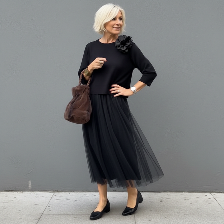 Emmie™ Elegant Two-Piece Set | Effortless Knit Layered Dress Set