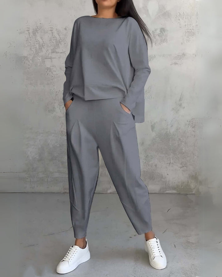 Jackquelin™ Elegant Lounge Set | Matching Chic Top and Trousers