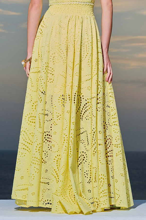 Larissa™ Embroidered Top & High-Waist Maxi Skirt Set | Elegant Two Piece Outfit