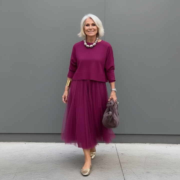 Emmie™ Elegant Two-Piece Set | Effortless Knit Layered Dress Set