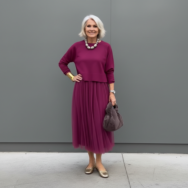 Emmie™ Elegant Two-Piece Set | Effortless Knit Layered Dress Set