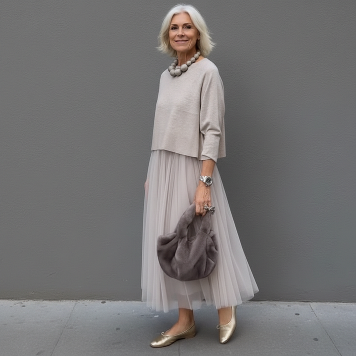 Emmie™ Elegant Two-Piece Set | Effortless Knit Layered Dress Set